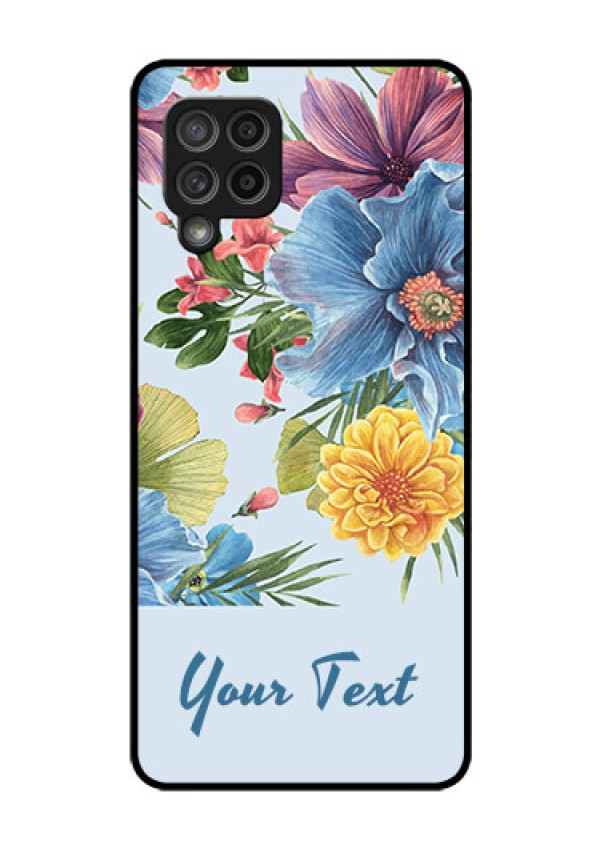 Galaxy M42 5G Custom Glass Mobile Case - Stunning Watercolored Flowers Painting Design