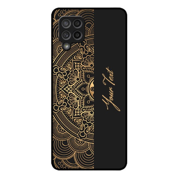 Galaxy M42 5G Photo Printing on Glass Case - Mandala art with custom text Design Galaxy M42 5G Photo Printing on Glass Case - Mandala art with custom text Design