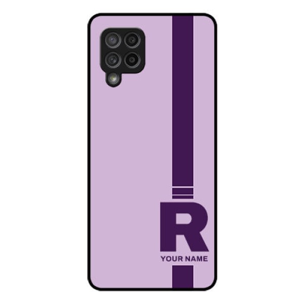 Galaxy M42 5G Photo Printing on Glass Case - Simple dual tone stripe with name Design Galaxy M42 5G Photo Printing on Glass Case - Simple dual tone stripe with name Design