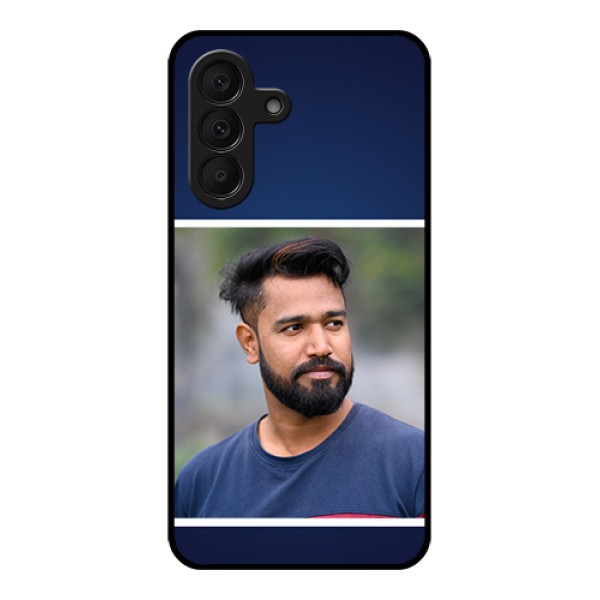 Samsung Galaxy M47 5G Custom Glass Phone Case - Simple Royal Blue Design Samsung Galaxy M47 5G Custom Glass Phone Case - Simple Royal Blue Design