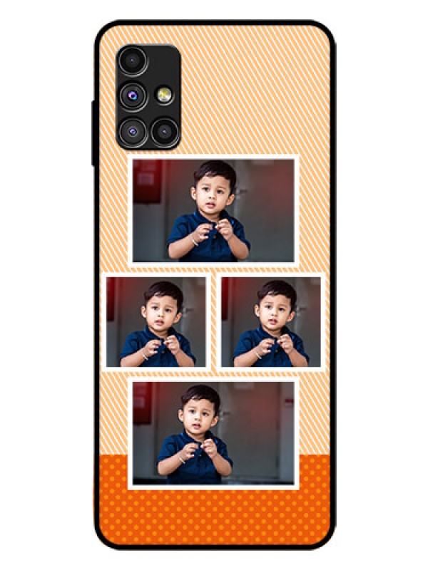 Custom Galaxy M51 Photo Printing on Glass Case  - Bulk Photos Upload Design
