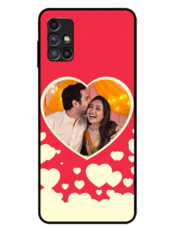Custom Galaxy M51 Custom Glass Mobile Case  - Love Symbols Phone Cover Design