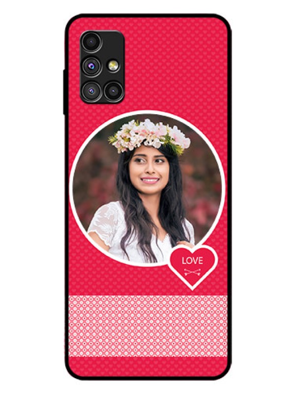 Custom Galaxy M51 Personalised Glass Phone Case  - Pink Pattern Design
