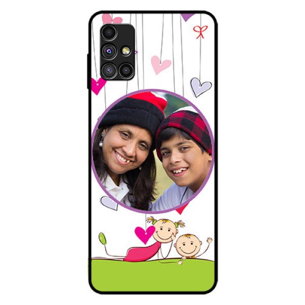 Galaxy M51 Photo Printing on Glass Case  - Cute Kids Phone Case Design