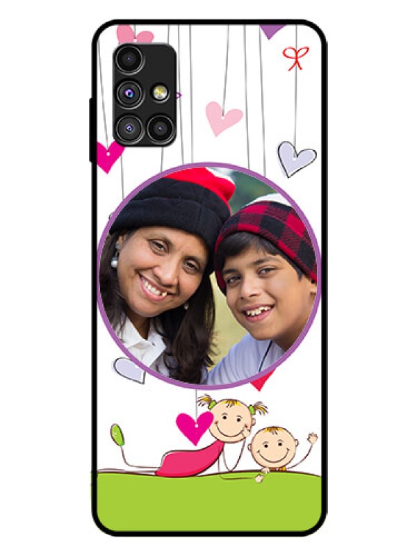 Custom Galaxy M51 Photo Printing on Glass Case  - Cute Kids Phone Case Design