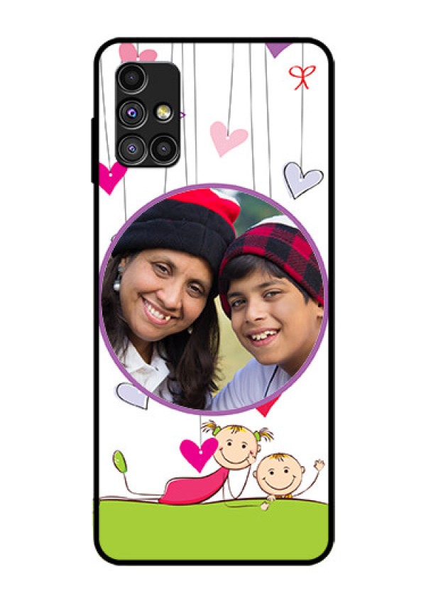Galaxy M51 Photo Printing on Glass Case  - Cute Kids Phone Case Design