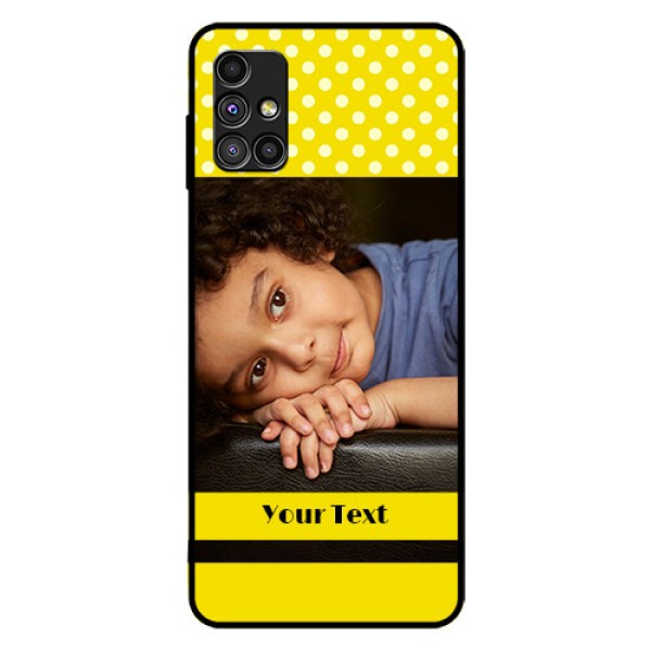 Galaxy M51 Custom Glass Phone Case  - Bright Yellow Case Design