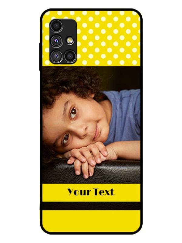 Custom Galaxy M51 Custom Glass Phone Case  - Bright Yellow Case Design