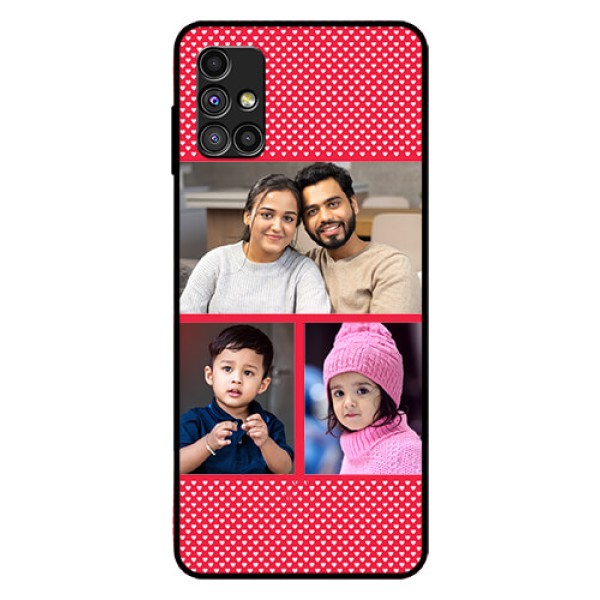 Galaxy M51 Personalized Glass Phone Case  - Bulk Pic Upload Design
