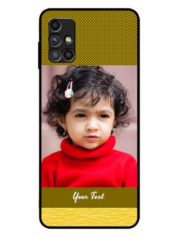 Custom Galaxy M51 Custom Glass Phone Case  - Simple Green Color Design
