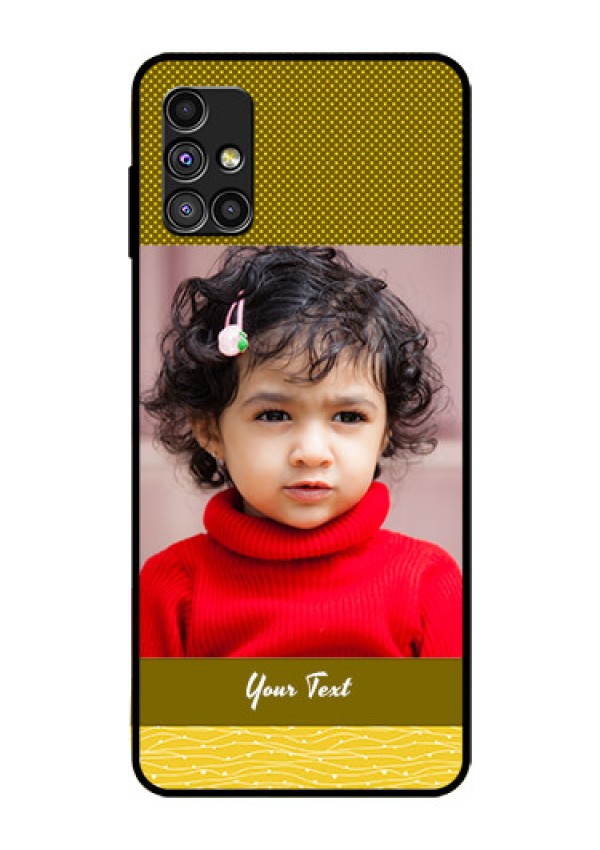 Galaxy M51 Custom Glass Phone Case  - Simple Green Color Design