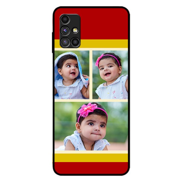 Galaxy M51 Custom Glass Mobile Case  - Multiple Pic Upload Design