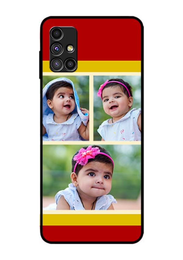 Galaxy M51 Custom Glass Mobile Case  - Multiple Pic Upload Design