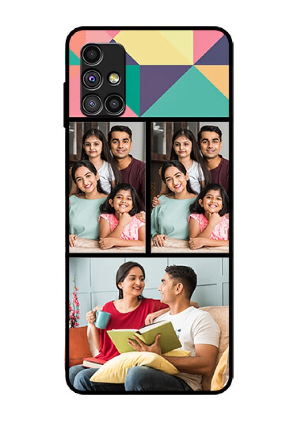Galaxy M51 Custom Glass Phone Case  - Bulk Pic Upload Design