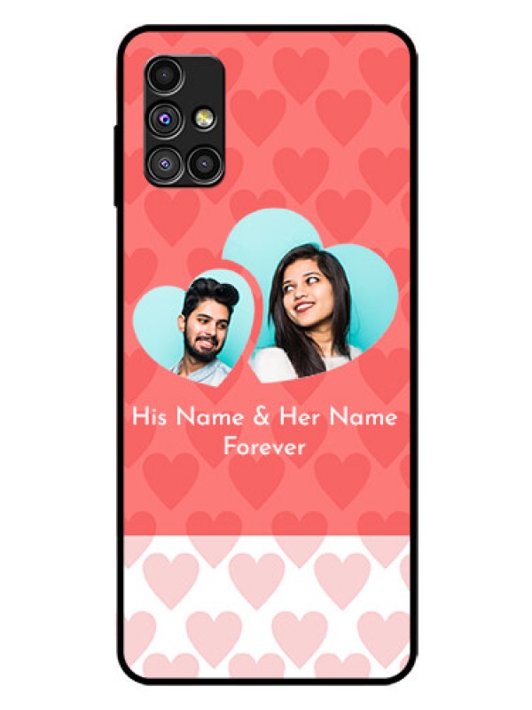 Custom Galaxy M51 Personalized Glass Phone Case  - Couple Pic Upload Design