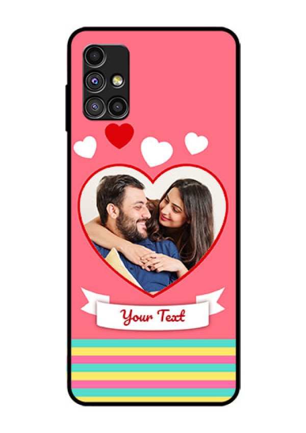 Galaxy M51 Photo Printing on Glass Case  - Love Doodle Design