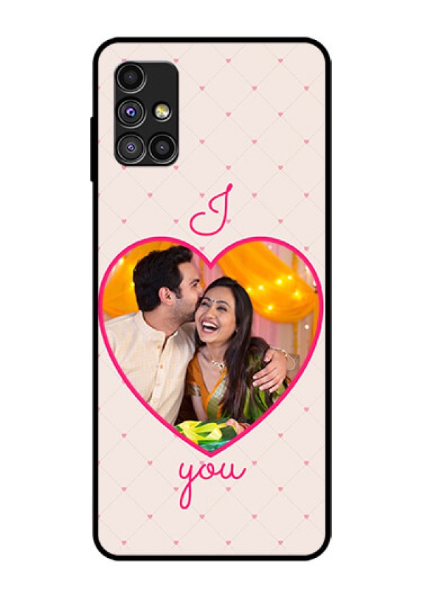 Galaxy M51 Custom Glass Mobile Case  - Heart Shape Design