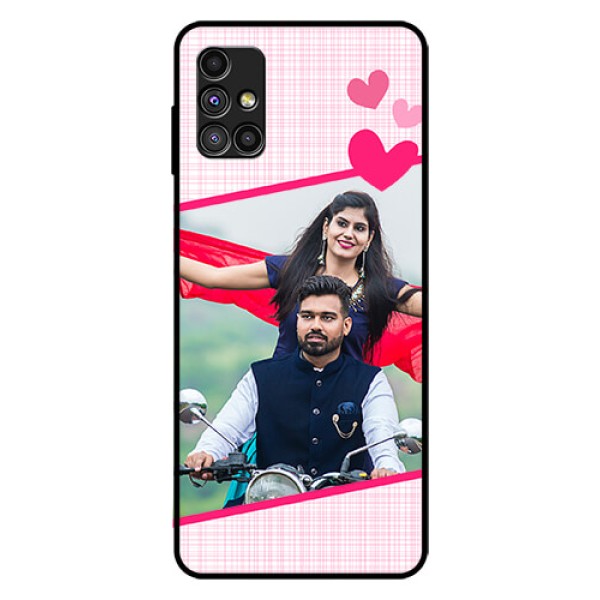 Galaxy M51 Custom Glass Phone Case - Love Shape Heart Design Galaxy M51 Custom Glass Phone Case - Love Shape Heart Design