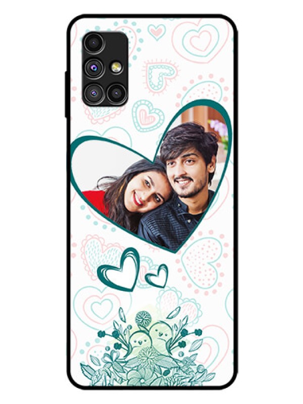 Custom Galaxy M51 Photo Printing on Glass Case  - Premium Couple Design