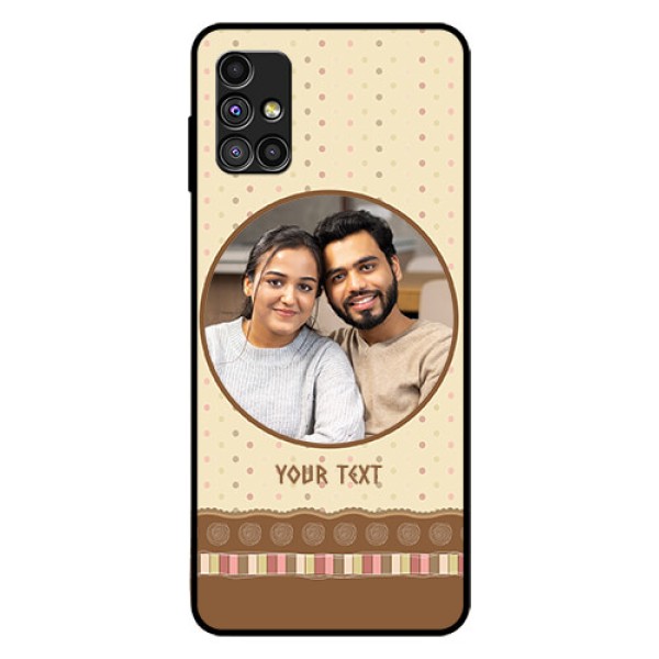 Galaxy M51 Custom Glass Mobile Case  - Brown Dotted Mobile Case Design