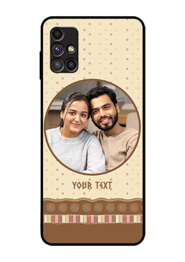 Galaxy M51 Custom Glass Mobile Case  - Brown Dotted Mobile Case Design