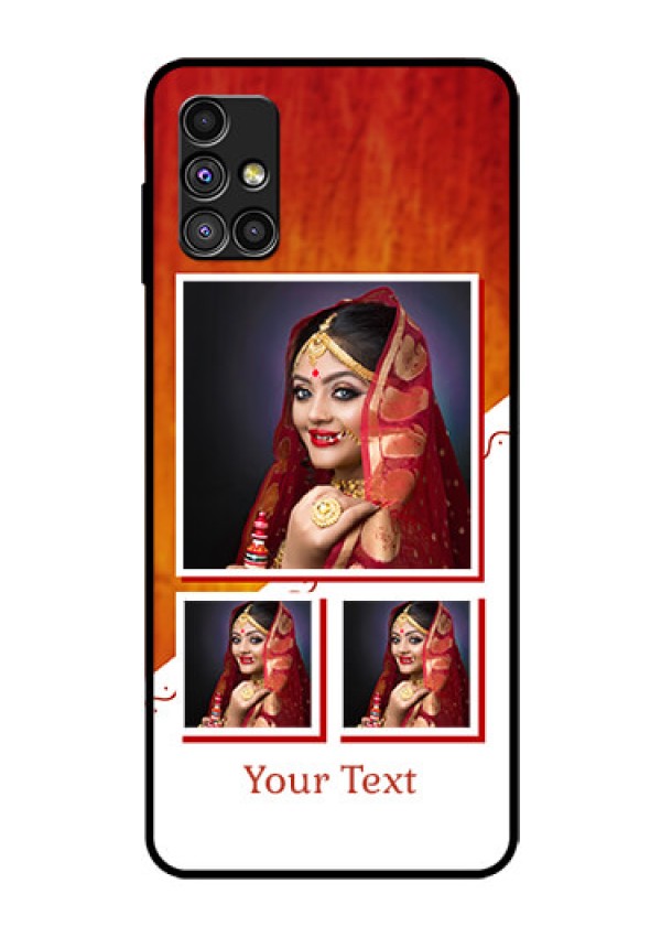 Galaxy M51 Custom Glass Phone Case  - Wedding Memories Design  