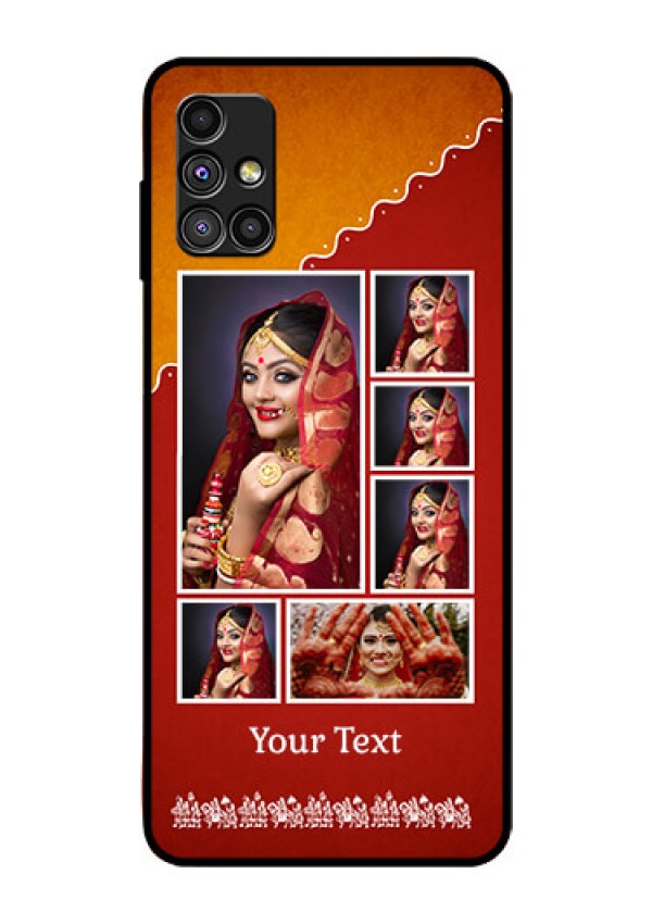 Galaxy M51 Personalized Glass Phone Case  - Wedding Pic Upload Design
