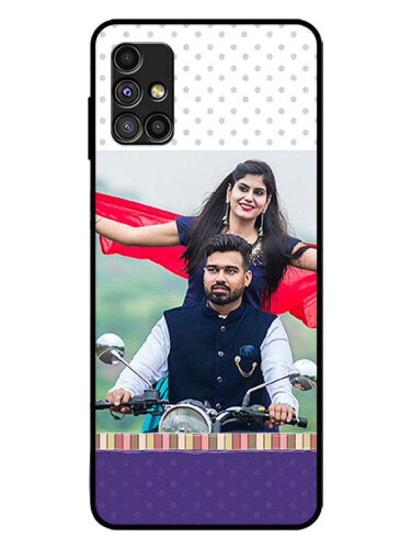 Custom Galaxy M51 Photo Printing on Glass Case  - Cute Family Design