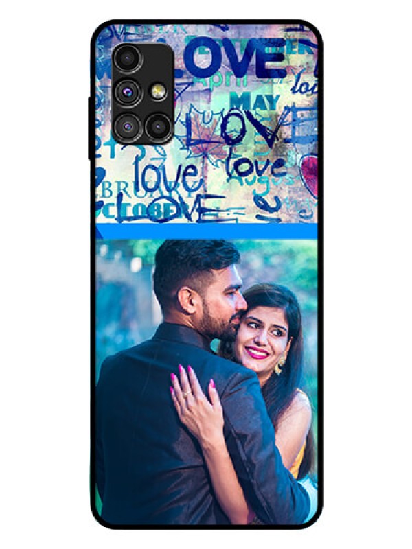 Custom Galaxy M51 Custom Glass Mobile Case  - Colorful Love Design