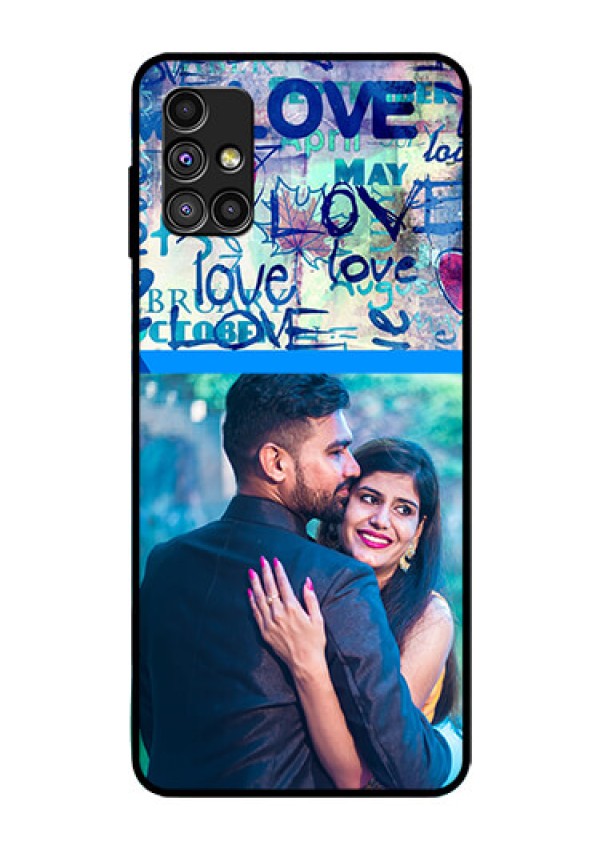 Galaxy M51 Custom Glass Mobile Case  - Colorful Love Design