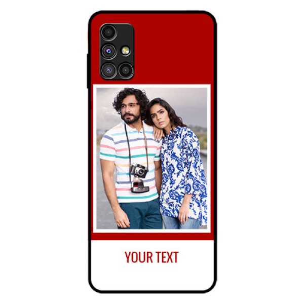 Galaxy M51 Personalized Glass Phone Case - Simple Red Color Design Galaxy M51 Personalized Glass Phone Case - Simple Red Color Design