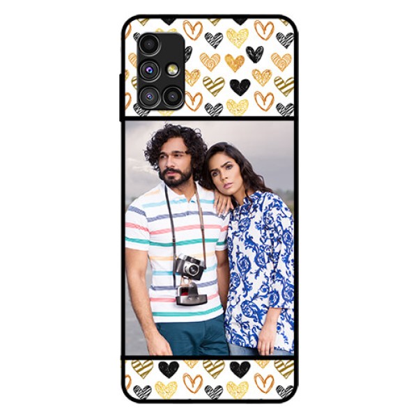 Galaxy M51 Photo Printing on Glass Case - Love Symbol Design Galaxy M51 Photo Printing on Glass Case - Love Symbol Design