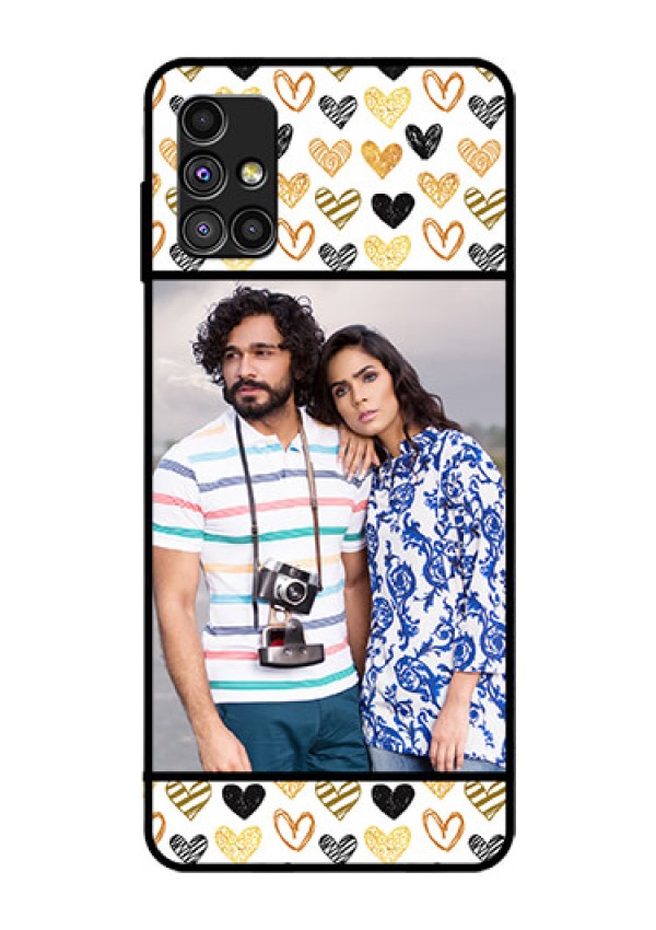 Galaxy M51 Photo Printing on Glass Case  - Love Symbol Design
