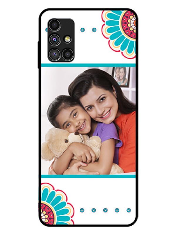 Custom Galaxy M51 Custom Glass Phone Case  - Flower Design