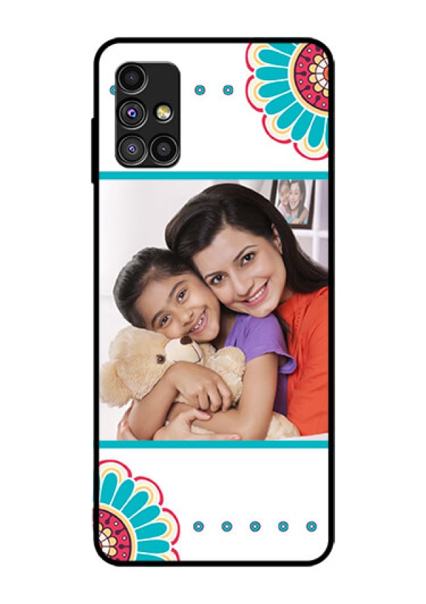 Galaxy M51 Custom Glass Phone Case  - Flower Design