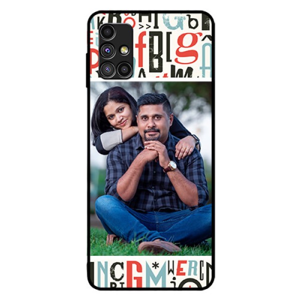 Galaxy M51 Personalized Glass Phone Case  - Alphabet Design