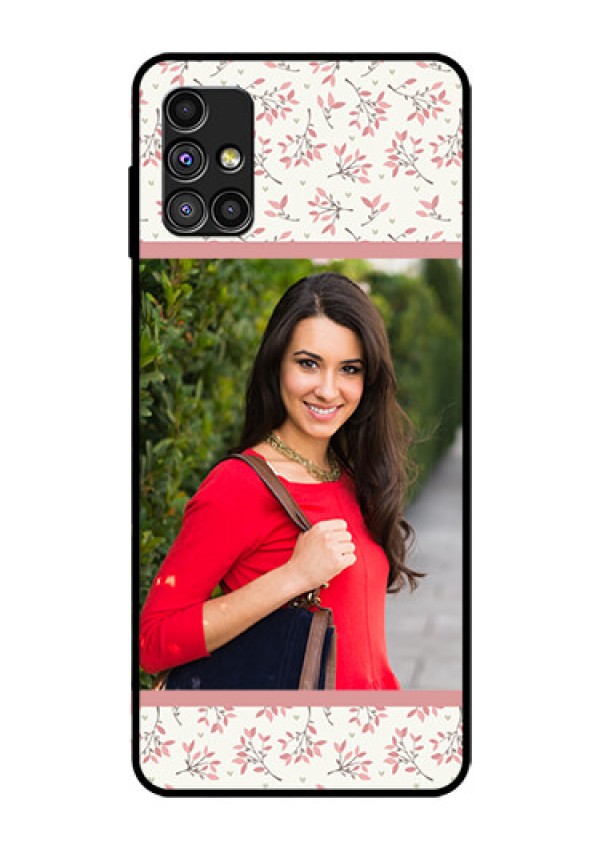 Galaxy M51 Custom Glass Phone Case  - Premium Floral Design