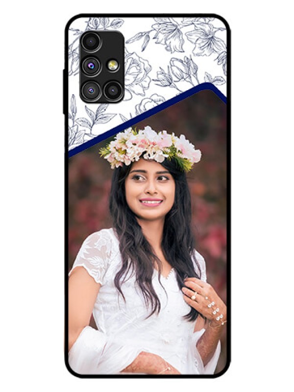 Custom Galaxy M51 Personalized Glass Phone Case  - Premium Floral Design