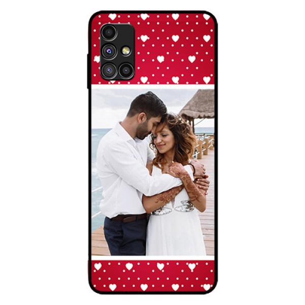 Galaxy M51 Photo Printing on Glass Case  - Hearts Mobile Case Design