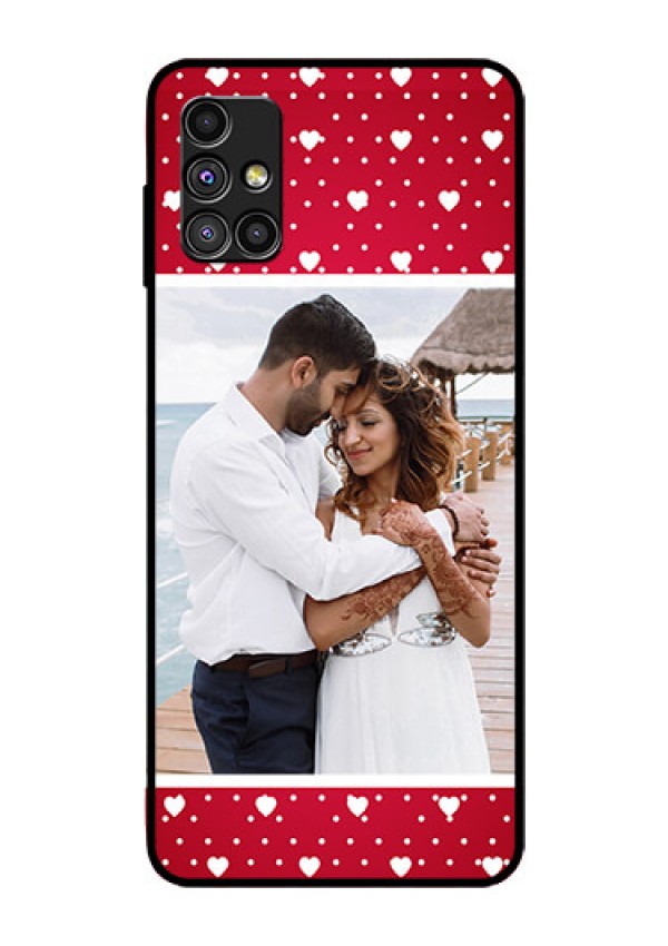 Galaxy M51 Photo Printing on Glass Case  - Hearts Mobile Case Design
