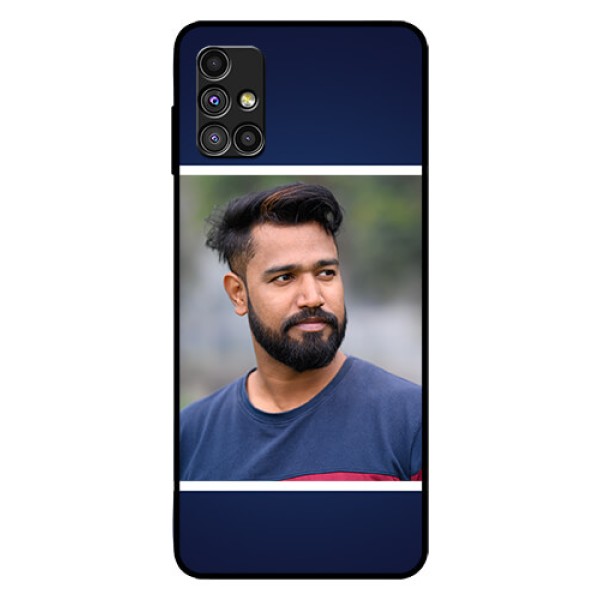 Galaxy M51 Personalized Glass Phone Case - Simple Royal Blue Design Galaxy M51 Personalized Glass Phone Case - Simple Royal Blue Design