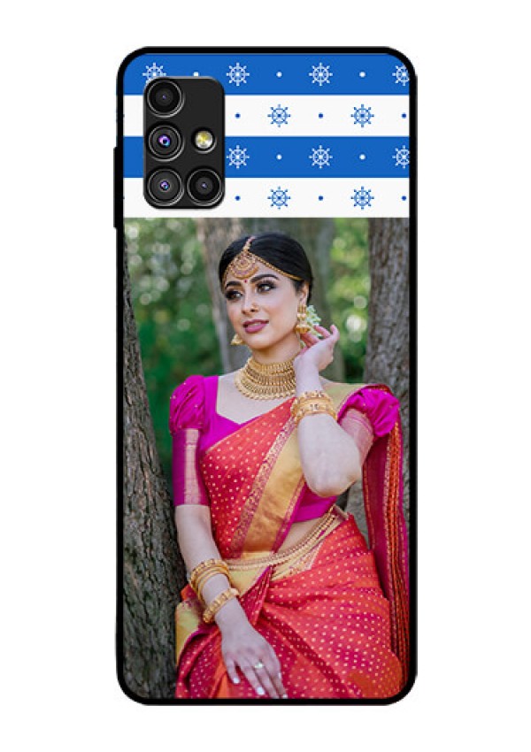 Galaxy M51 Photo Printing on Glass Case  - Snow Pattern Design
