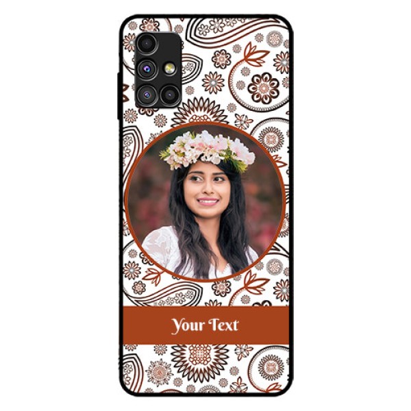 Galaxy M51 Custom Glass Mobile Case  - Abstract Floral Design 