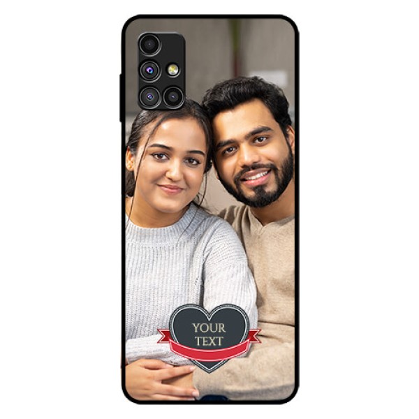 Galaxy M51 Custom Glass Phone Case - Just Married Couple Design Galaxy M51 Custom Glass Phone Case - Just Married Couple Design