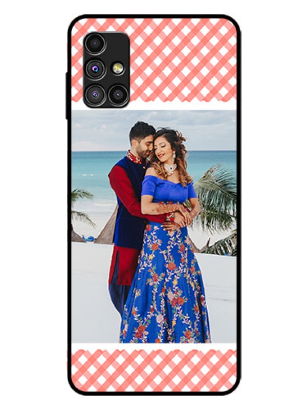 Custom Galaxy M51 Personalized Glass Phone Case  - Pink Pattern Design