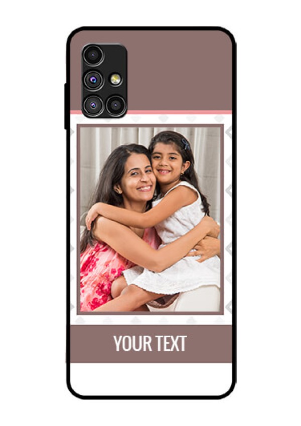 Galaxy M51 Photo Printing on Glass Case  - Simple Diamond Design