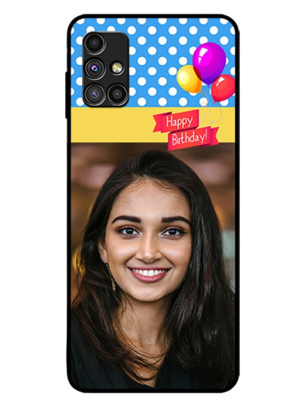 Custom Galaxy M51 Custom Glass Mobile Case  - Happy Birthday Design