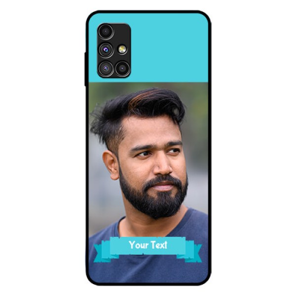 Galaxy M51 Personalized Glass Phone Case - Simple Blue Color Design Galaxy M51 Personalized Glass Phone Case - Simple Blue Color Design