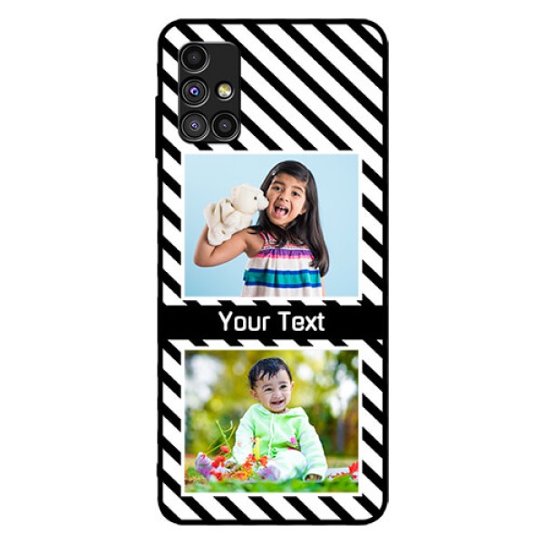 Galaxy M51 Photo Printing on Glass Case - Black And White Stripes Design Galaxy M51 Photo Printing on Glass Case - Black And White Stripes Design