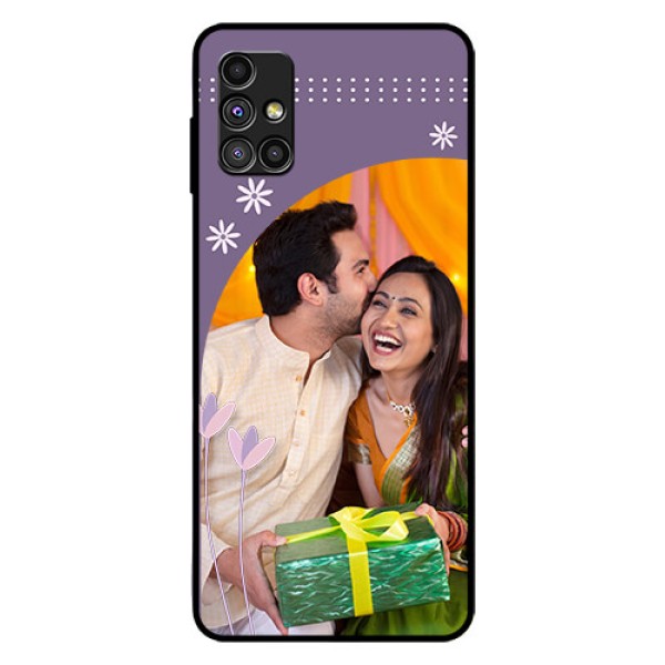 Galaxy M51 Custom Glass Mobile Case  - Lavender flowers design 